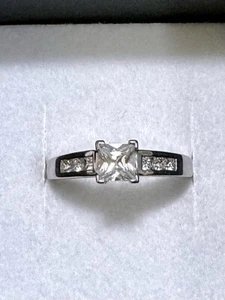 Goldmark 9ct White Gold CZ Dress Ring Size T - Picture 1 of 6