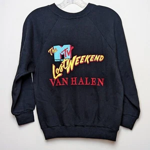 Felpa girocollo promozionale vintage MTV Van Halen Lost Weekend 1984 concorso anni 80 RARA - Foto 1 di 8