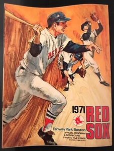 1971 Programa de los Medias Rojas de Boston en Fenway Park Carl Yastrzemski ex Carlton Fisk - Imagen 1 de 8