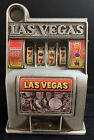 Vintage Mini Slot Machine Toy Gambling Bank Metal Las Vegas Nevada 11" Works