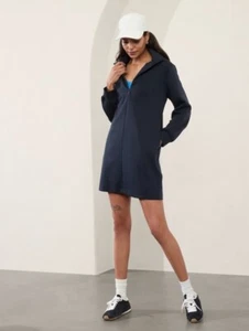 NWT Athleta Allure 1/4 Zip Dress L Large Navy Blue Sport Casual - Picture 1 of 9