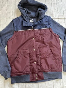 RVCA Youth Boys Jacket Sz m 10 Hooded Insulated Cotton Lined - Picture 1 of 11