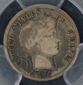 1894 Barber Dime 10c PCGS - ¡F12 súper original! - Imagen 1 de 3