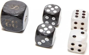 Cambor Games Deluxe Marbleized Backgammon Dice Set Black-Ivory - Picture 1 of 1