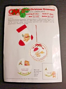 Vtg Columbia Minerva Ruth Morehead Cross Stitch Kit Babys First Ornaments Xmas - Picture 1 of 17