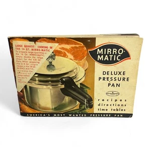 1961 Mirro-Matic Pressure Pan Recipes Directions Time Tables Paperback Booklet - Picture 1 of 8
