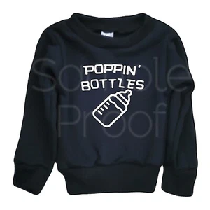 Toddlers Boy Girl Sweatshirt Poppin Bottles Halloween Funny All Sizes - Picture 1 of 2