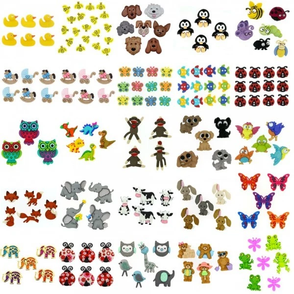 Dress It Up Buttons Novelty Embellishment  Farm Zoo Animals Insects Birds Fish - Image 1 of 1