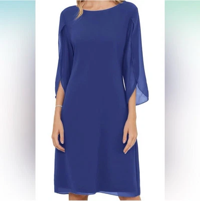 Grace Karin Blue Chiffon Dress (2X) NWT - Image 1 of 4