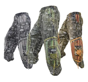 Herren Baumwolle Pilz Druck Chakra Stickerei Baggy Hippie Hose Haremshose - Bild 1 von 13