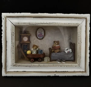 Diorama Imagen 3D Habitación Infantil Miniatura Casa de Muñecas Caja de Sombras Muebles Marco Blanco - Imagen 1 de 8