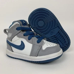 Nike Air Jordan 1 Mid Cement/True Blue (DQ8425-014) Toddler Sneakers Size 4c - Picture 1 of 10