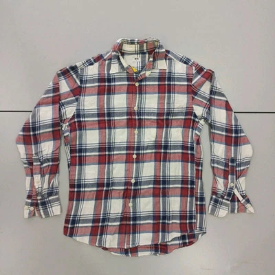 UNIQLO Plaid Shirt Men Button Up Shirt Long Sleeve Collared Red Size S Pit20 - Image 1 of 4