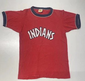Vintage 1970er Cleveland Indians Jugend T-Shirt Large Russell Athletic MLB Ringer Tee - Bild 1 von 7