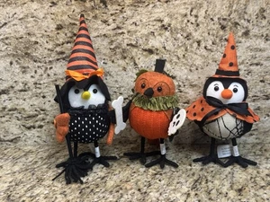 Halloween Edition Witch And Friends Felt Standing Birds Decor - Picture 1 of 6