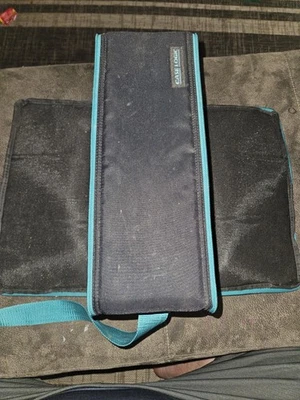 Case Logic 60 Cassette Tape Case Double Sided Black W/ Teal Strap - Image 1 of 4