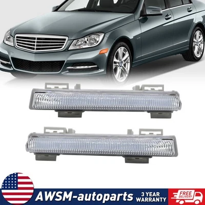 A Pair For 12-15 Mercedes Benz C250/C350 12-14 E350/E400/E63 AMG LED Fog Lights - Image 1 of 4