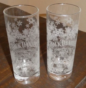Jack Daniels Whiskey Longdrinkgläser - Schneeflocken - geprägt - NEU!! - Bild 1 von 4