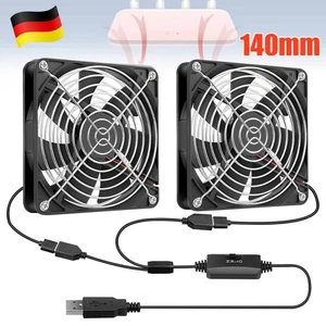 Wentylator 140mm Cichy wentylator obudowy PC PC Regulowany podwójny wentylator 2-w-1-USB - Zdjęcie 1 z 17