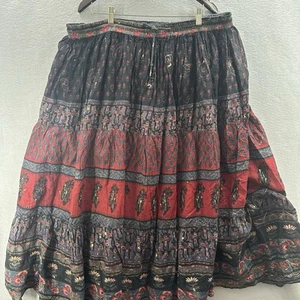 Maxi gonna vintage festa contadina donna più scopa boho stampa floreale 20W 90s - Foto 1 di 20