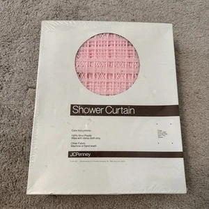 Vintage Shower Curtain Sealed JCPenny Pink Honeycomb - Picture 1 of 13