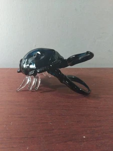 VINTAGE KUNST GLAS MURANO KRABBE SKULPTUR BLAU - Bild 1 von 17