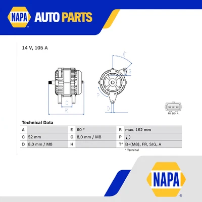 Alternador compatible con FORD FOCUS Mk2 TDCi 1.8D 04 a 12 Bosch 1464564 1496231 Calidad Foto 1 de 4