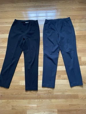 J. Jill 2 Pairs Pants Ponte Slim Leg size XS P Solid Black Blue Pull On Casual - Image 1 of 4
