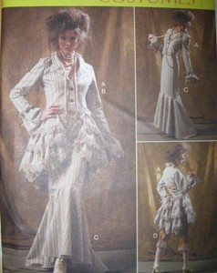 PATTERN Gothic JACKET SKIRT PANTS 4-10 or 12-20 Victorian BUSTLE/CAPELET  m6770