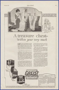 Vintage 1920 GREIST Aufsätze für Nähmaschinen Ephemera 20er Jahre Druckanzeige - Bild 1 von 1