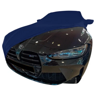 Indoor car cover fits BMW M3 (G80) bespoke Le Mans Blue cover With mirrorpockets Foto 1 de 4