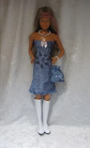 Handmade Clothes for 18” Fashion Dolls, Dress, Necklace, Purse Set #SB124 - Imagen 1 de 3