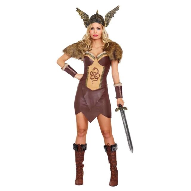 Vestido De Fantasia Feminino Viking Warrior Princess Tamanho