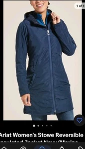 Ariat Women's Stowe Reversible Insulated Jacket Navy/Marine Blue XL NWT $ 192 - Picture 1 of 14