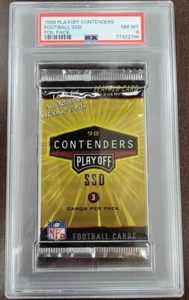 1998 PLAYOFF CONTENDERS FB HOBBY PACK PEYTON MANNING? MOSS? ROOKIE RC PSA 8 - Picture 1 of 2