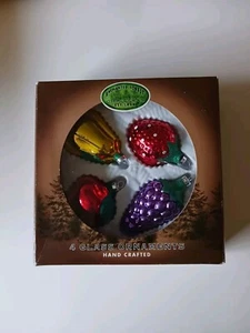 Foresta incantata 4 bicchieri frutta fatti a mano ornamenti circa 3-4 pollici - Foto 1 di 3