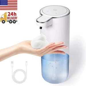 White Automatic Foaming Soap Dispenser Touchless Hand Soap Dispenser Bathroom - Picture 1 of 8