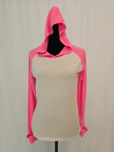 Soffe white and pink hooded sweater with long sleeves size M T150 - Picture 1 of 4