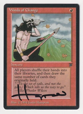 Signed Winds of Change Proof LP Legends Artist Justin Hampton 1994 MTG Magic AP! - Image 1 of 2