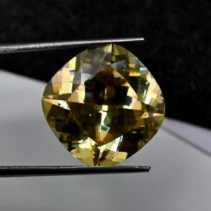 Certified 21.65 Ct Natural Yellow Zircon Loose Gemstone Cushion Cut Cambodian - Picture 1 of 6