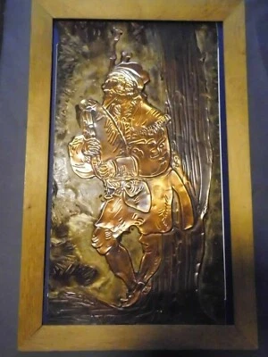 Spielmann Dudelsackspieler Kupferbild 40 x 61 cm incl Holzrahmen - Bild 1 von 4