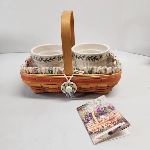 LONGABERGER 2000 Mother’s Day EARLY BLOSSOMS Complete Set Basket Liners & Pots Cover