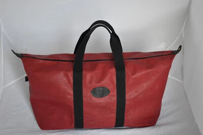 Mulberry Vintage Red Scotchgrain Leather Zip Large Holdall Weekend Carry Bag - Image 1 of 4