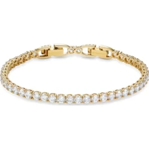 Tennis Deluxe Bracelet, White, Gold-tone plated - Picture 1 of 1