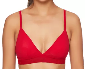 NEW CALVIN KLEIN RED COTTON WIREFREE TRIANGLE BRA TOP SIZE M - QP2513O RRP $59 - Bild 1 von 6