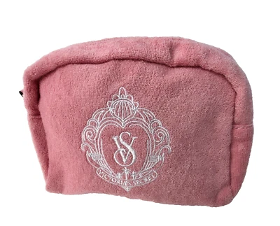 Victoria's Secret Pink Terrycloth Makeup Toiletry Bag Embroidered VS Logo Travel - Image 1 of 4