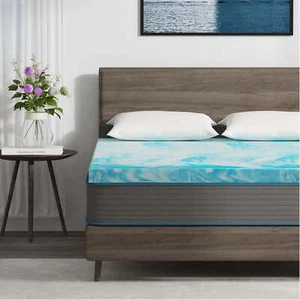 EGO HOME 2 Inch Queen Mattress Topper, Cooling Gel Memory Foam Mattress Topper, - Picture 1 of 12