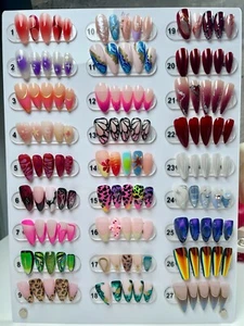 Surprise Box Press-On Nails, 8 sets, MEDIUM SIZE, Fake Nails, Handmade - Picture 1 of 5