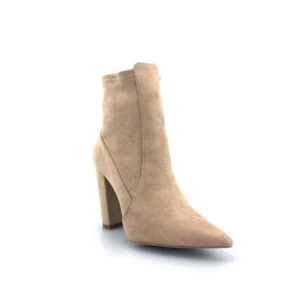 Qupid Womens Booties Size 6 New Warm Taupe Beige Stretch Suede - Image 1 of 4
