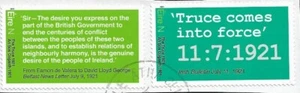IRLAND ANGLO IRISCHER TRUCE 1921 2021 GEBRAUCHT auf Trägerpapier - Bild 1 von 1